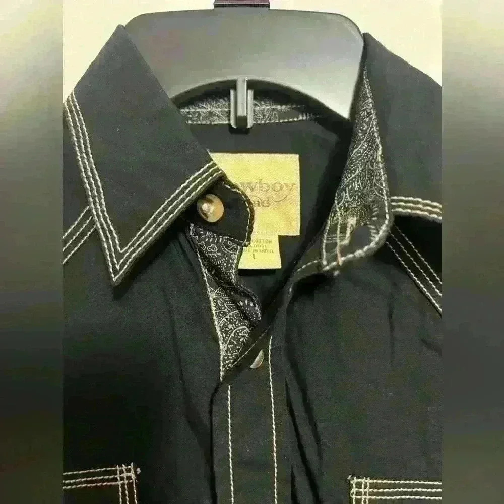 Cowboy Legend Boys Button Down Shirt, long Sleeves Size Large A0038 - Picture 4 of 6